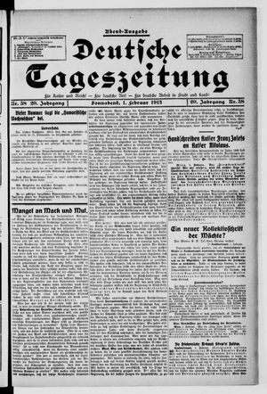 Deutsche Tageszeitung vom 01.02.1913