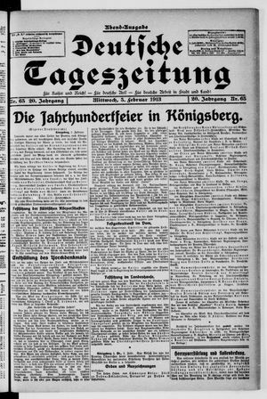 Deutsche Tageszeitung vom 05.02.1913