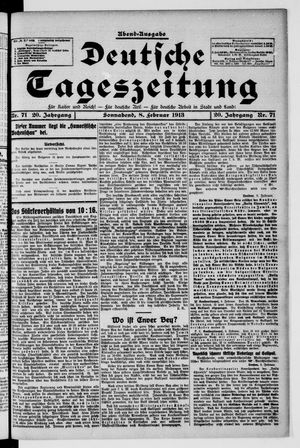 Deutsche Tageszeitung vom 08.02.1913