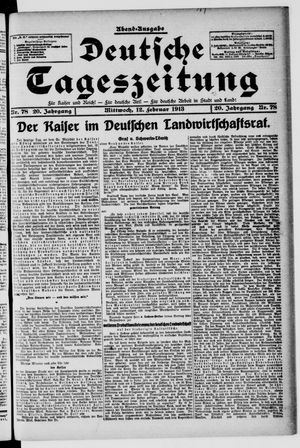 Deutsche Tageszeitung on Feb 12, 1913