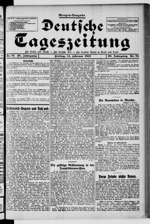 Deutsche Tageszeitung on Feb 14, 1913