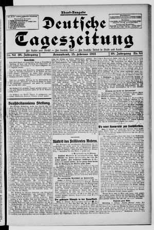 Deutsche Tageszeitung vom 15.02.1913