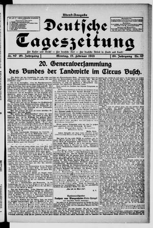 Deutsche Tageszeitung vom 17.02.1913