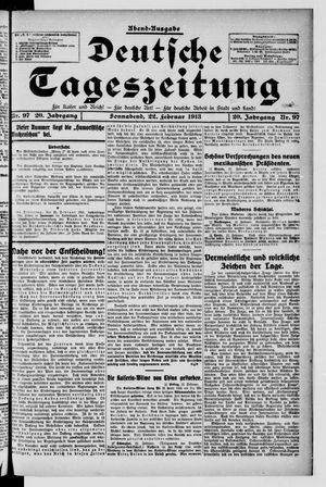Deutsche Tageszeitung vom 22.02.1913