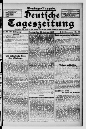 Deutsche Tageszeitung vom 24.02.1913