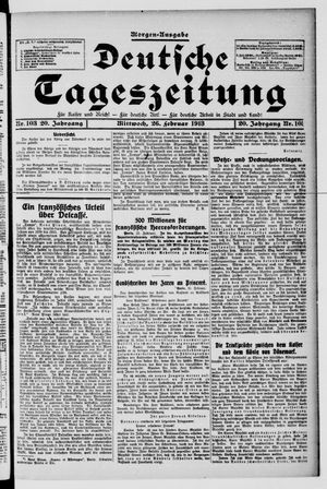 Deutsche Tageszeitung on Feb 26, 1913