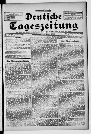 Deutsche Tageszeitung vom 29.03.1913