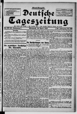 Deutsche Tageszeitung on Apr 16, 1913