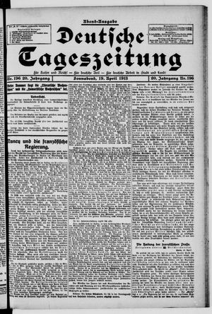 Deutsche Tageszeitung on Apr 19, 1913