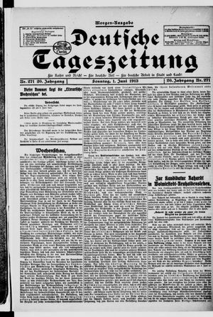 Deutsche Tageszeitung vom 01.06.1913