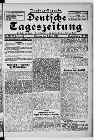 Deutsche Tageszeitung vom 02.06.1913