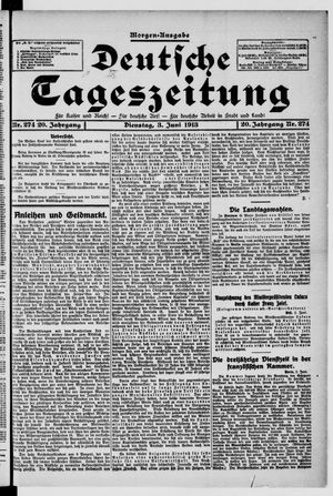 Deutsche Tageszeitung vom 03.06.1913