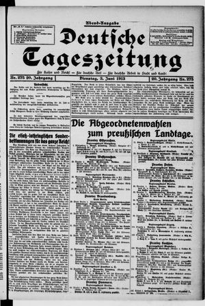 Deutsche Tageszeitung vom 03.06.1913