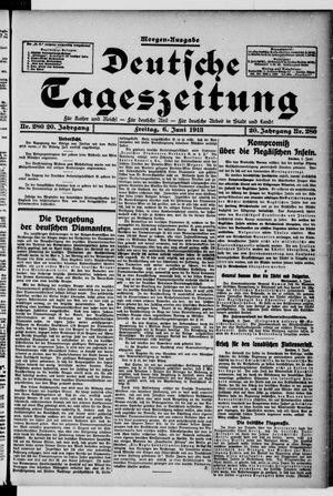 Deutsche Tageszeitung vom 06.06.1913