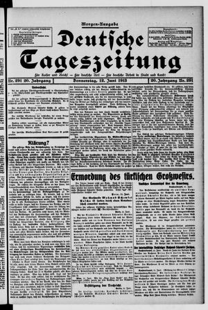 Deutsche Tageszeitung on Jun 12, 1913
