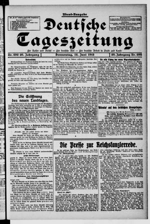Deutsche Tageszeitung on Jun 12, 1913