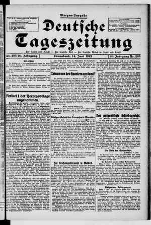 Deutsche Tageszeitung on Jun 14, 1913