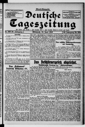 Deutsche Tageszeitung vom 18.06.1913