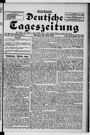 Deutsche Tageszeitung vom 23.06.1913