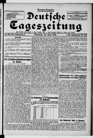 Deutsche Tageszeitung on Jun 24, 1913