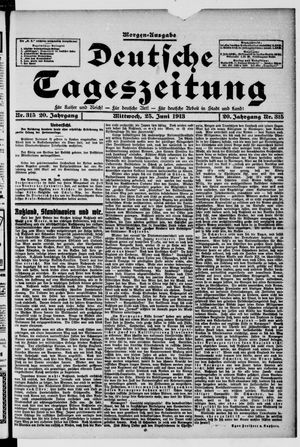 Deutsche Tageszeitung vom 25.06.1913