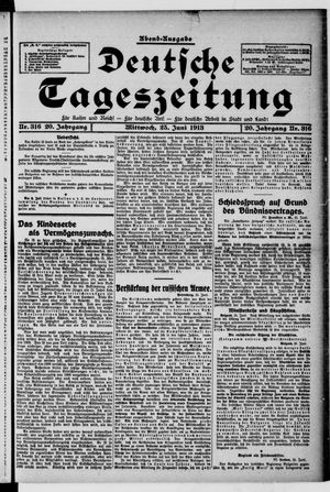 Deutsche Tageszeitung vom 25.06.1913