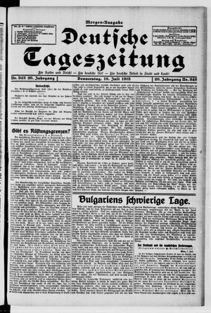 Deutsche Tageszeitung on Jul 10, 1913