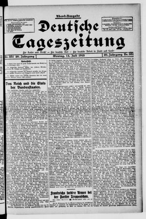 Deutsche Tageszeitung vom 14.07.1913