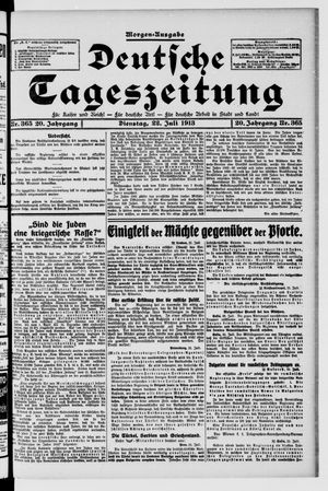 Deutsche Tageszeitung vom 22.07.1913