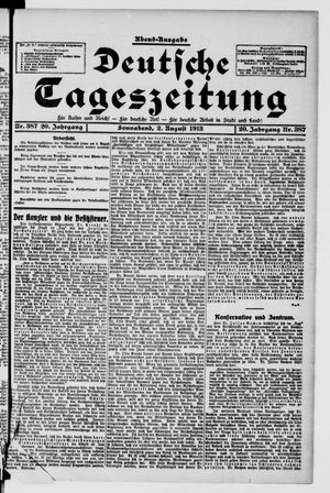Deutsche Tageszeitung vom 02.08.1913