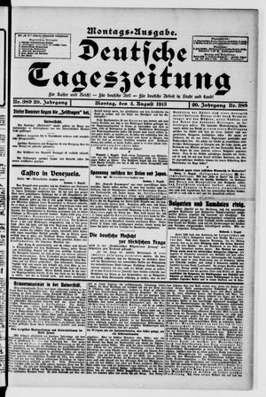 Deutsche Tageszeitung vom 04.08.1913
