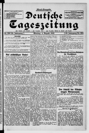 Deutsche Tageszeitung vom 04.08.1913
