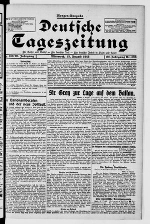 Deutsche Tageszeitung vom 13.08.1913