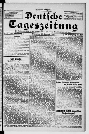 Deutsche Tageszeitung vom 19.08.1913