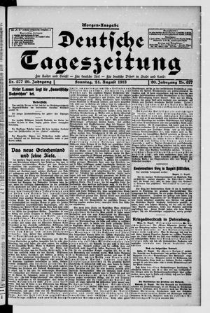 Deutsche Tageszeitung on Aug 24, 1913