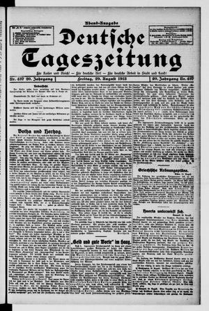 Deutsche Tageszeitung vom 29.08.1913