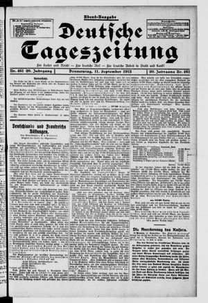 Deutsche Tageszeitung vom 11.09.1913
