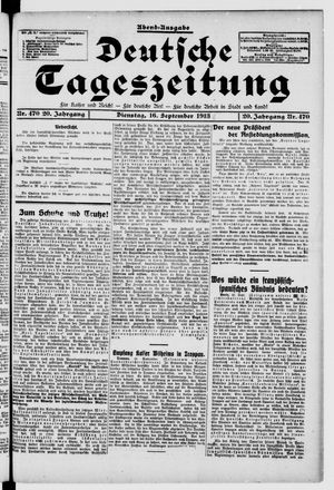 Deutsche Tageszeitung on Sep 16, 1913