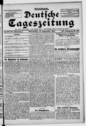 Deutsche Tageszeitung vom 18.09.1913