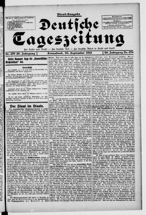 Deutsche Tageszeitung vom 20.09.1913