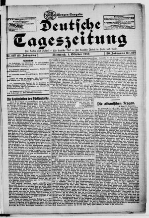 Deutsche Tageszeitung vom 01.10.1913