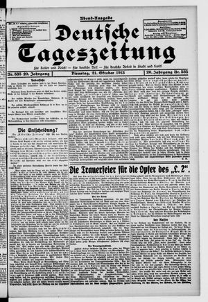 Deutsche Tageszeitung on Oct 21, 1913