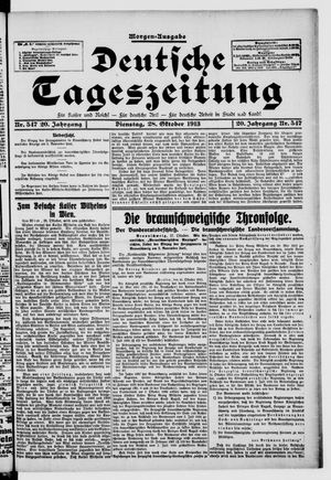 Deutsche Tageszeitung vom 28.10.1913