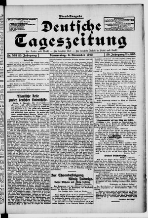 Deutsche Tageszeitung on Nov 6, 1913