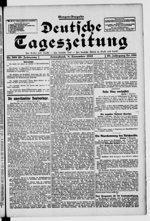 Deutsche Tageszeitung vom 08.11.1913