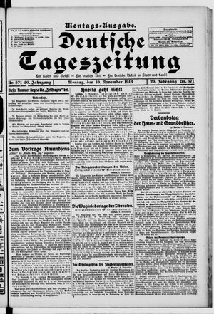 Deutsche Tageszeitung on Nov 10, 1913