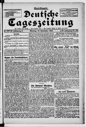 Deutsche Tageszeitung on Nov 10, 1913