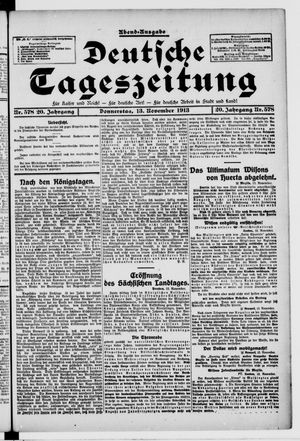 Deutsche Tageszeitung on Nov 13, 1913