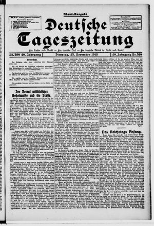 Deutsche Tageszeitung vom 25.11.1913