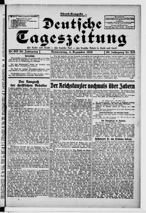 Deutsche Tageszeitung on Dec 4, 1913
